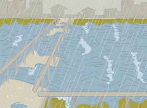 橋や川の近くは危険