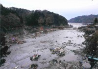 第四波により防潮堤決壊消えてしまった町内